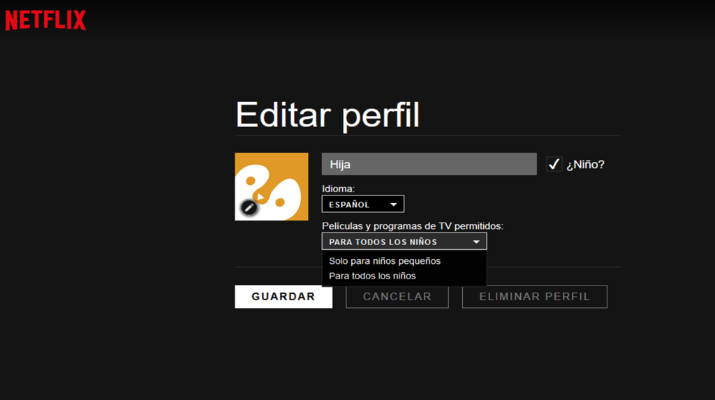 Control parental en Netflix