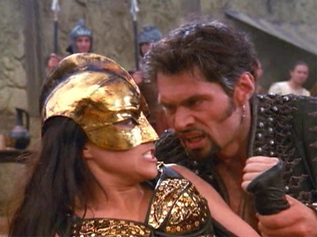 Ares stops Xena.