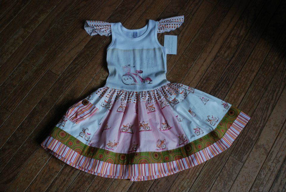 **Reduced** NWT - Heather Ross Bikes & Vintage Lucy Tank top Upcycle 4t **Reduced** NWT - Heather Ross Bikes & Vintage Lucy Tank top Upcycle 4t