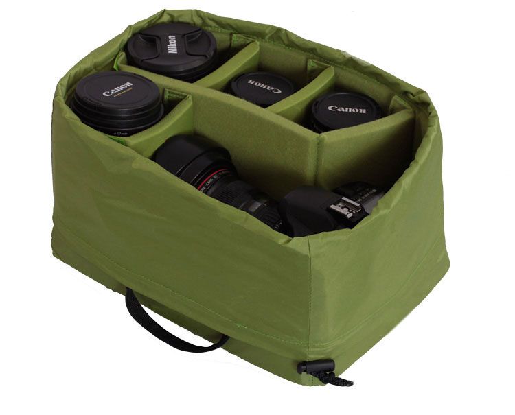 Camera Partition Padded Case Insert Divider Bag For 1 Camera +5 Lens