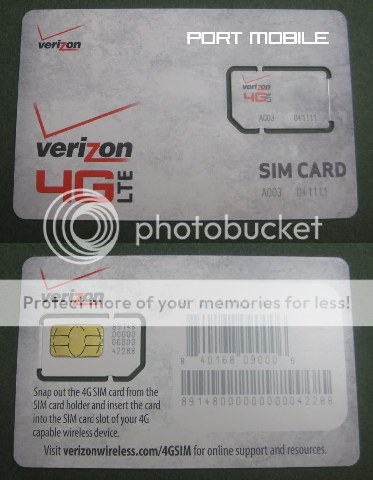 BRAND NEW VERIZON 4G LTE SIM CARD 840168090006  