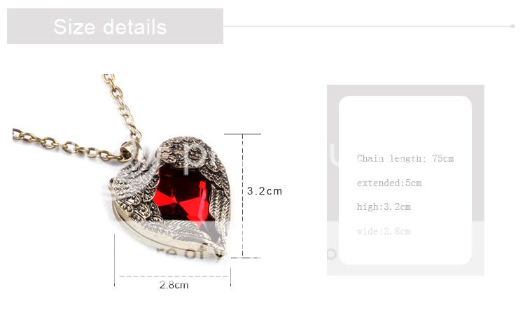 beautiful necklace Sweater chain man made gem alloy neck lace Red 