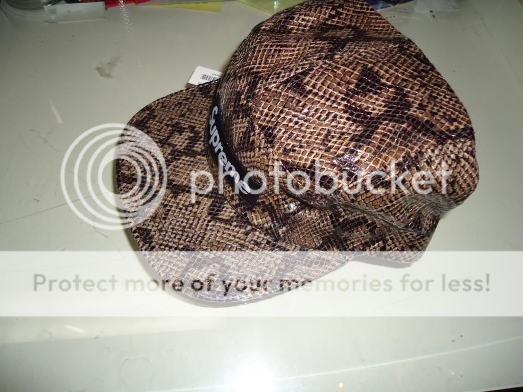 SUPREME 2011 F/W SNAKE SKIN BOX LOGO CAMP CAP HAT LEOPARD TYLER SAFARI 