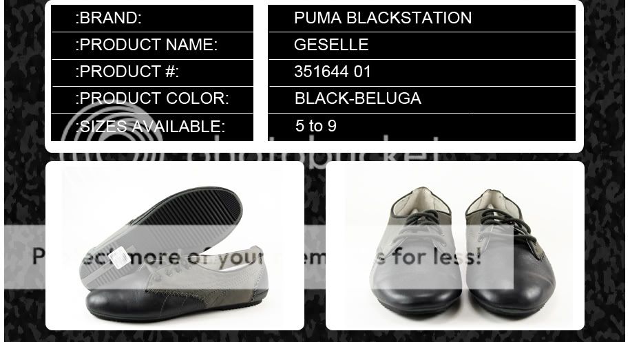 351644 01] PUMA RUDOLF DASSLER GESELLE WOMEN BLACK/BELUGA SZ. 5 to 9 