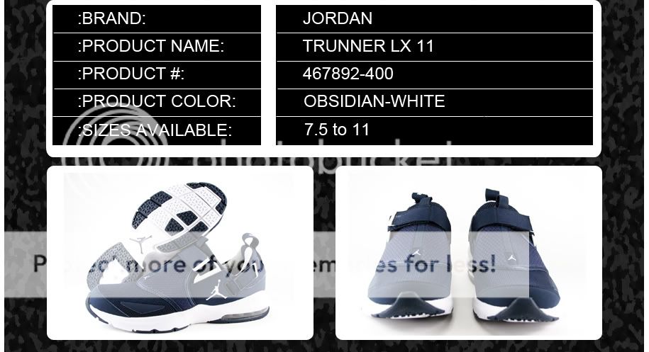 467892 400] AIR JORDAN TRUNNER 11 LX OBSIDIAN/WHITE MEN SIZES 7.5 11 