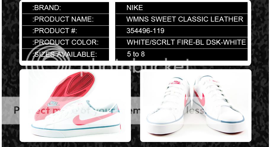 354496 119] NIKE WMNS SWEET CLASSIC LEATHER WHT 5 8  