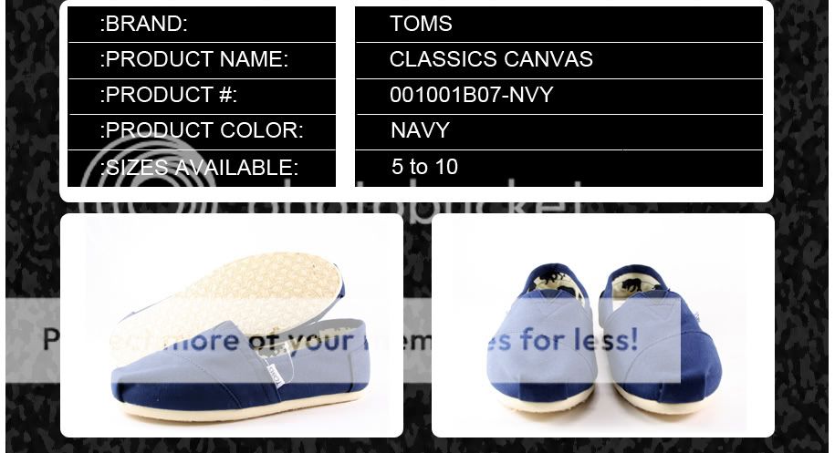 001001B07 NAVY] TOMS CLASSIC CANVAS WOMEN NAVY SIZES 5 to 10 NIB 