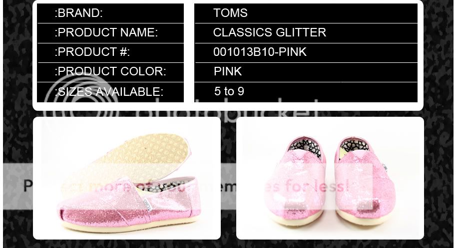   PINK] TOMS CLASSIC GLITTER WOMEN PINK SIZES 5 to 9 NIB  