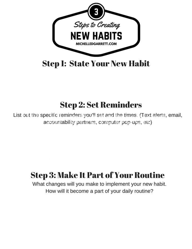  3 Steps to Creating New Habits