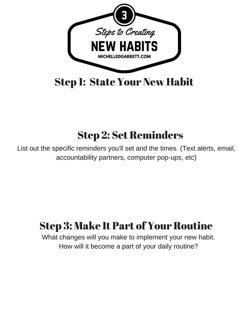  3 Steps to Creating New Habits