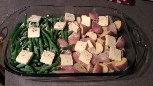 One Dish Chicken Meal Right Before Placing It in The Oven