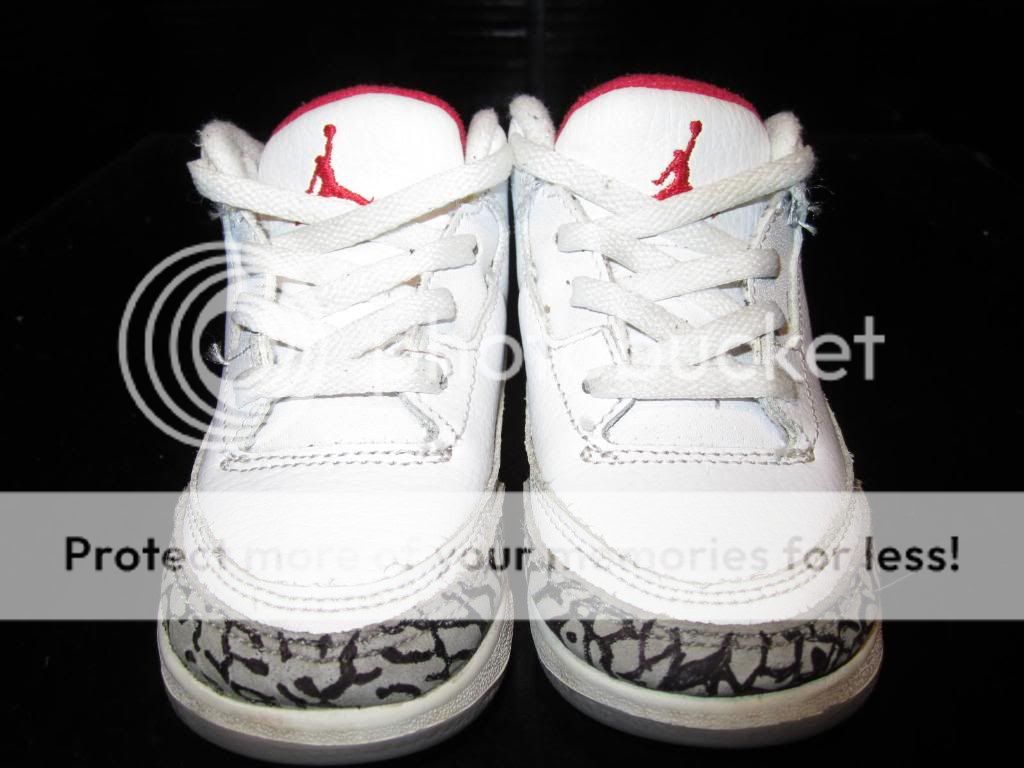 Retro 2010 Nike Air Jordan III White Cement Kids size 8c  
