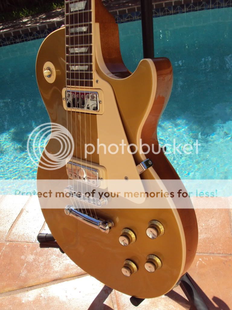 2001 gibson les paul deluxe limited anniversary goldtop