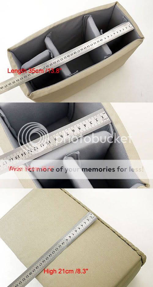 SLR DSLR Camera Divider Partition Padded Bag DIY Lens Case Cover Pouch 