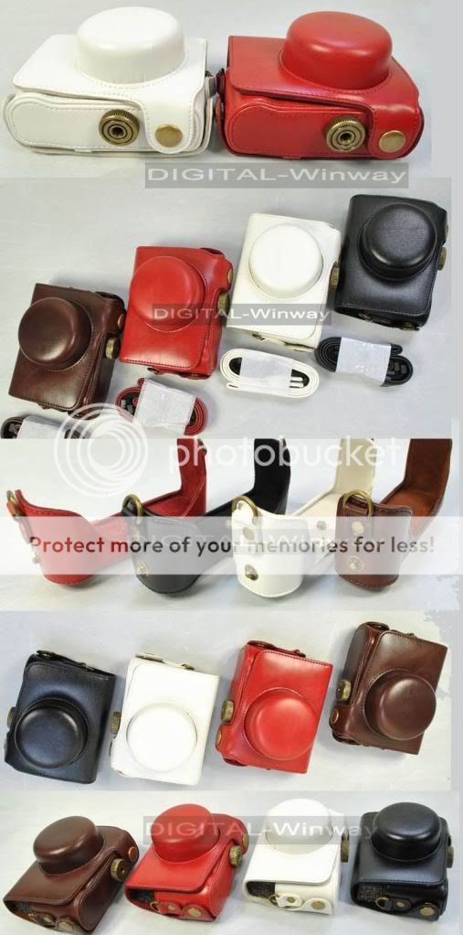 Leather Camera Case bag for Panasonic Lumix GF3 red  