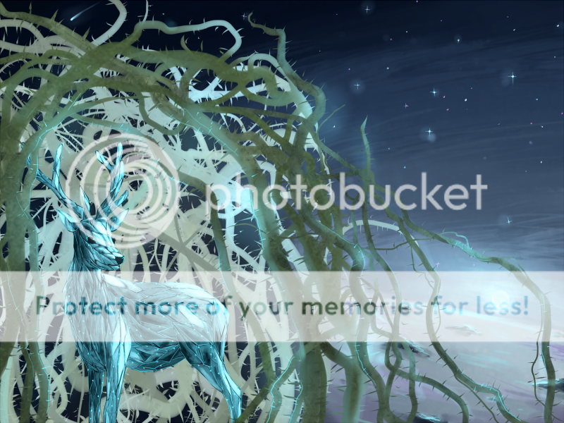 夜色,雪地>冰雪>冰晶鹿