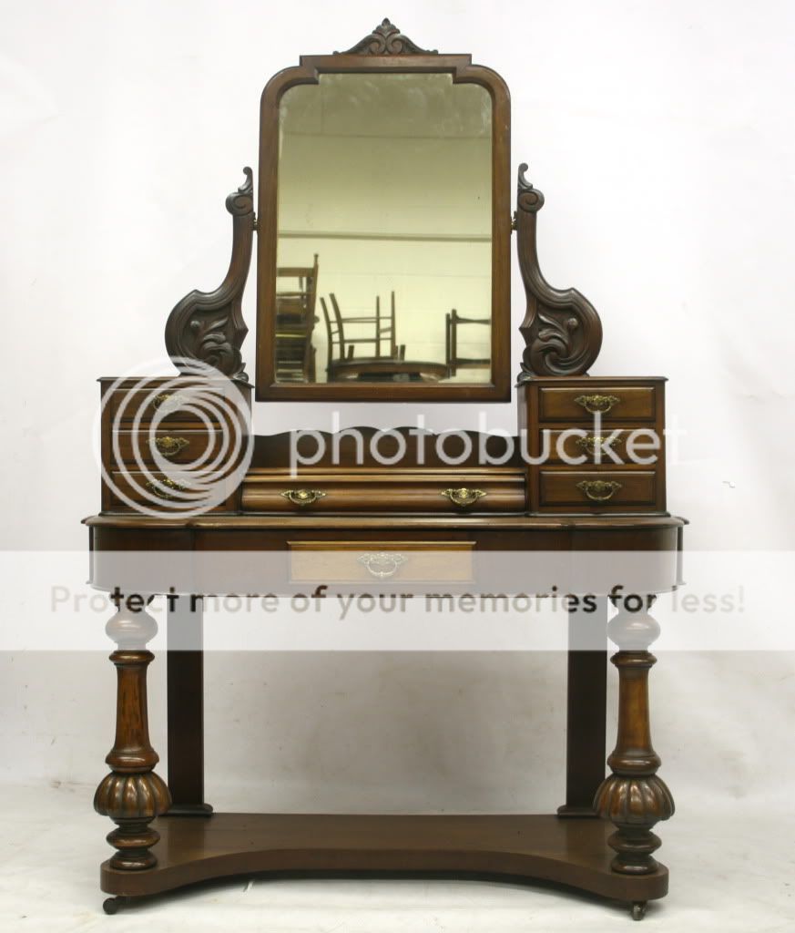 ANTIQUE DRESSING TABLE VICTORIAN DUCHESS 19TH MAHOGANY LARGE